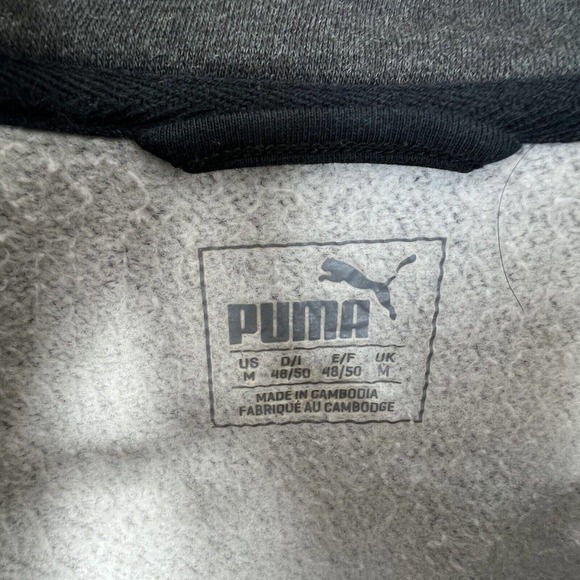 Puma Dark Gray Zip Up Fleece Jacket Size M Mock Neck Track Jacket - Picture 6 of 11